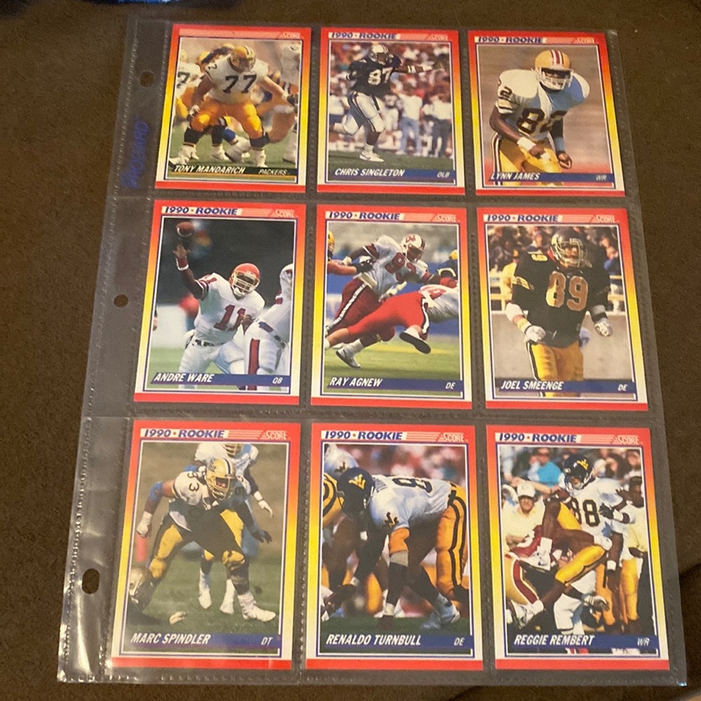 NFL 1990 Score rookie card lot of 9 cards mixed lot